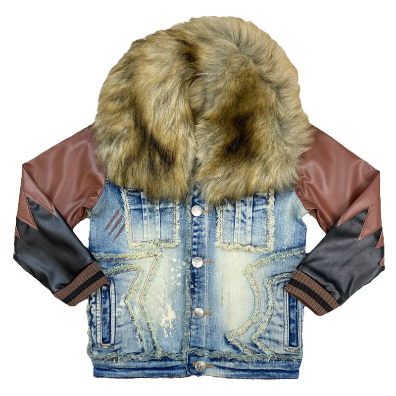 Elite Denim Kids Denim Jacket (Mocha) 645 T1-JR K/YB - Fresh N Fitted Inc