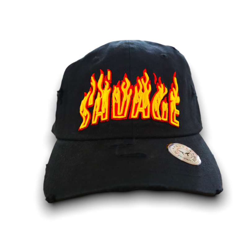 'Fire Savage' Dad Hat (Black) MUD2125 - Fresh N Fitted Inc