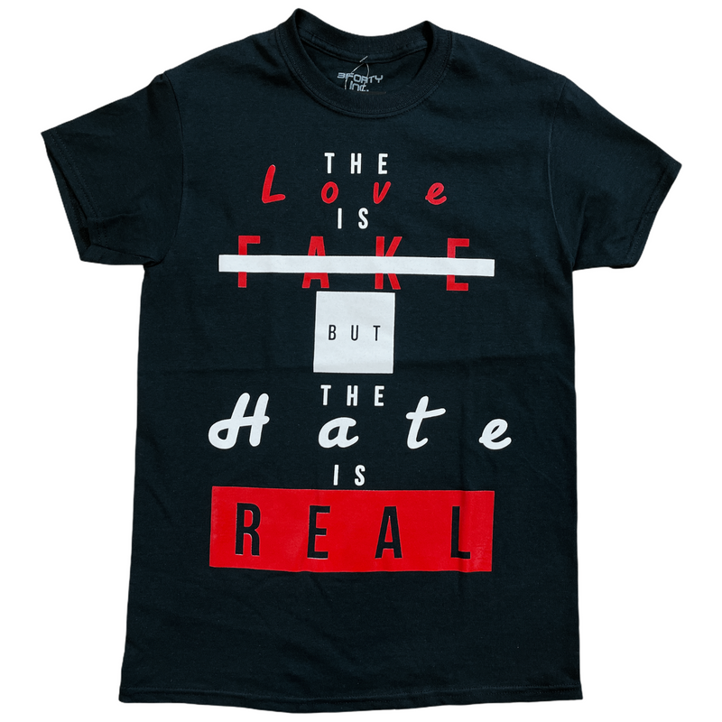 3Forty Inc. 'The Hate is Real' T-Shirt (Black) - Fresh N Fitted Inc