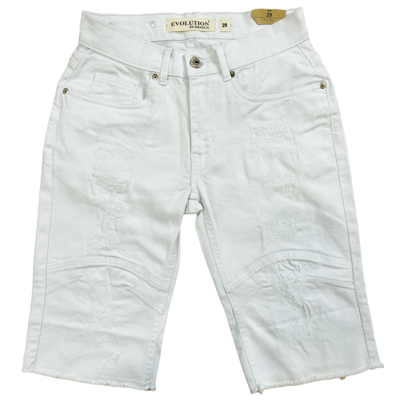 Evolution Denim Shorts (White) 22502A - Fresh N Fitted Inc