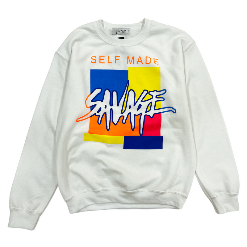 3Forty Inc. 'Savage' Crewneck (White) - Fresh N Fitted Inc