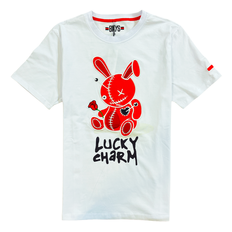 BKYS 'Lucky Charm' T-Shirt (White/Red) T934 - Fresh N Fitted Inc