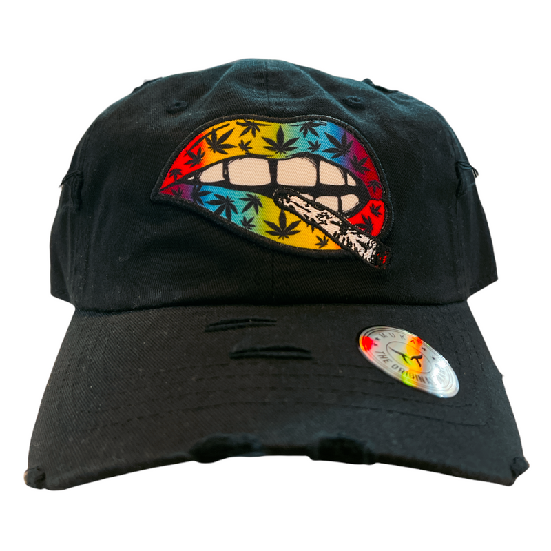 'Rainbow Lips' Dad Hat (Black) MUD2177