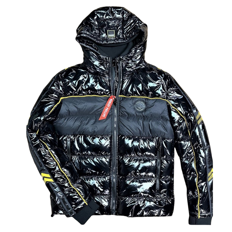 Robert Phillipe Puff Nylon Hooded Jacket (Black) MJN27 - Fresh N Fitted Inc