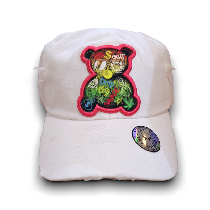 'Savage Bear' Dad Hat (White) MUD2166 - Fresh N Fitted Inc