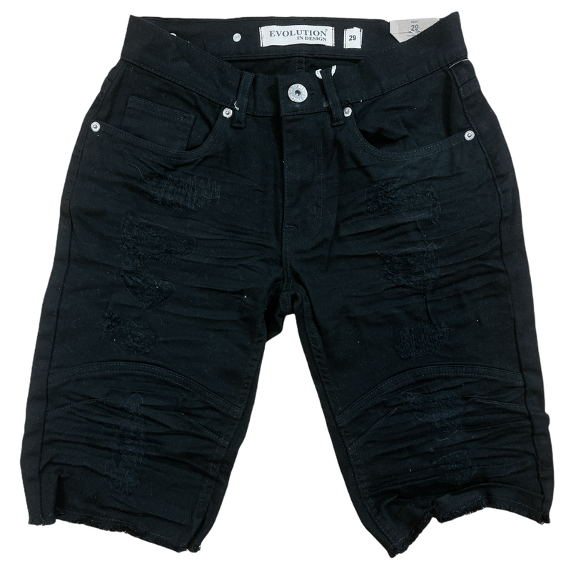 Evolution Denim Shorts (Jet Black) 22502A - Fresh N Fitted Inc