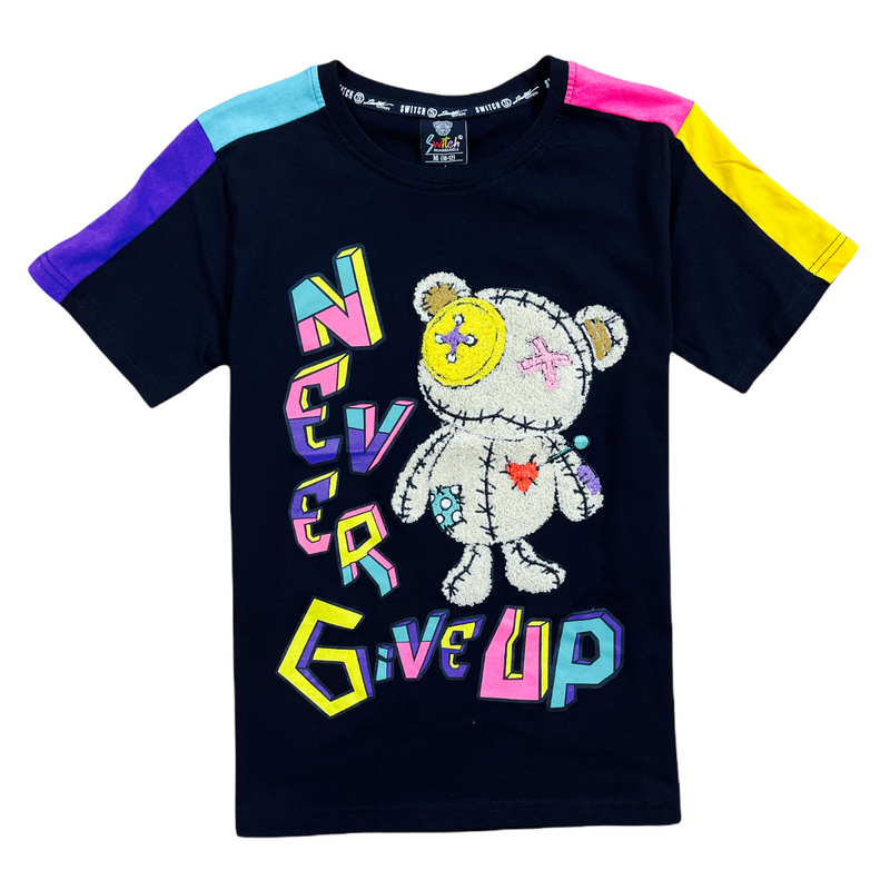 Switch Kids 'Never Give Up' T-Shirt (Black) SF1009K - Fresh N Fitted Inc