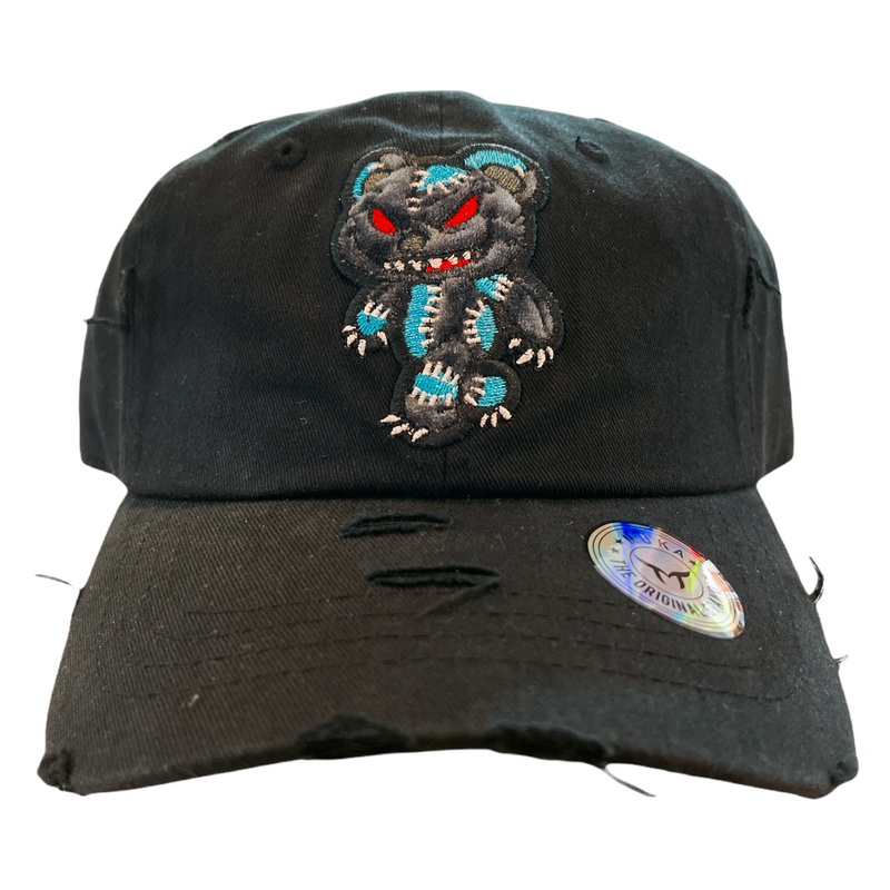 'Unhinged Bear' Dad Hat (Black) MUD2129 - Fresh N Fitted Inc