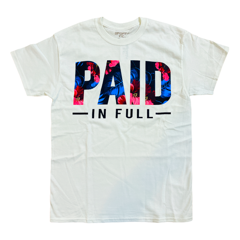 3Forty Inc. 'Paid In Full Flower' T-Shirt (White) 8309 - Fresh N Fitted Inc