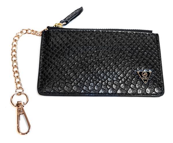 Mint Anaconda Leather Pouch (Black) - Fresh N Fitted Inc