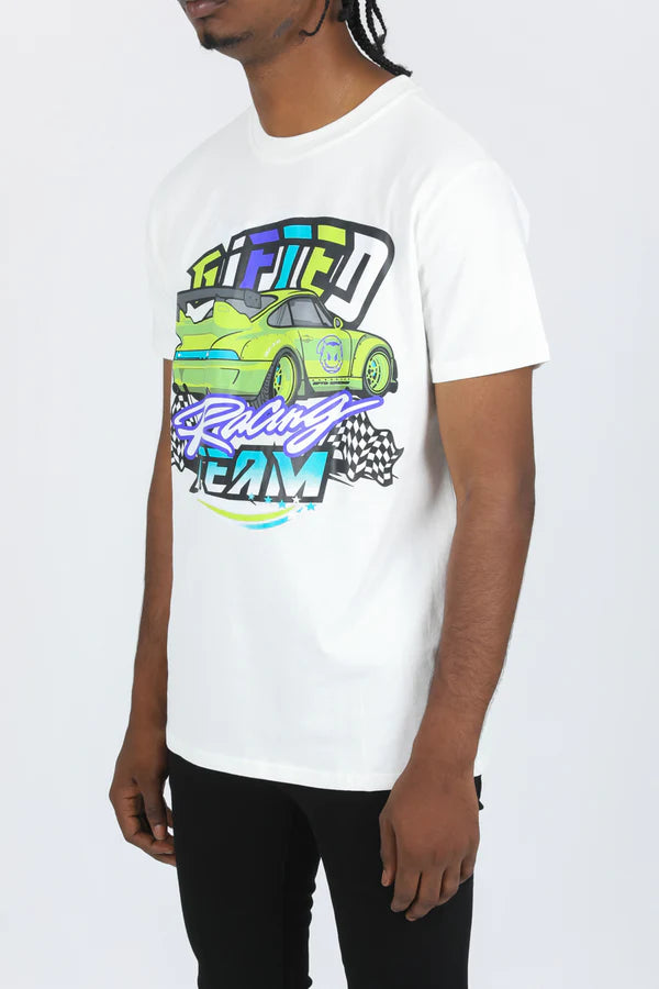 GFTD 'GT Racing' T-Shirt (White) - Fresh N Fitted Inc