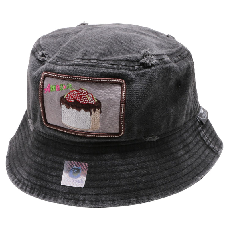Pitbull Amaze In Life 'Cake7 Patch' Bucket Hat (Black) FD1CK7PK - Fresh N Fitted Inc