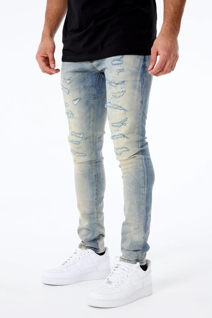 Sean - Crushed & Rolled Denim (Lager) JS1095 - Fresh N Fitted Inc