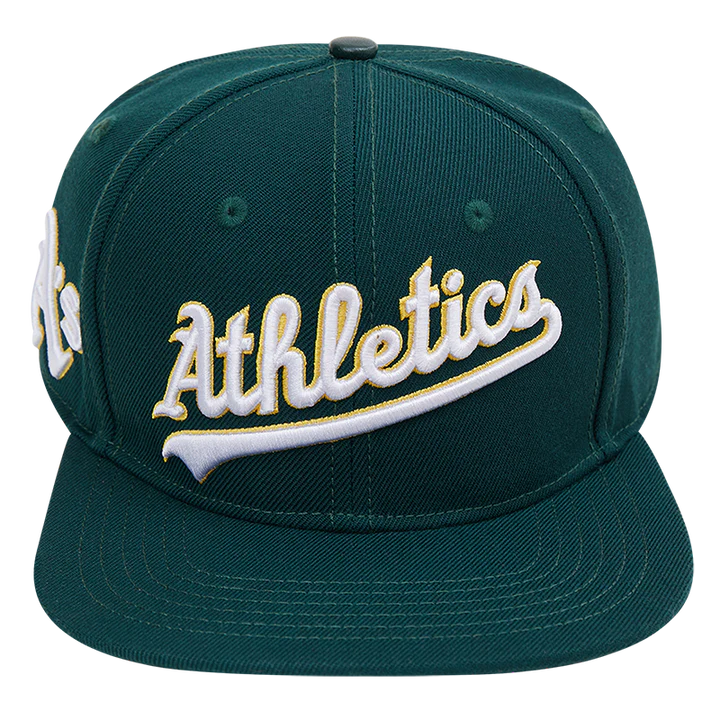 Pro Standard Oakland Athletics Wordmark Snapback Hat (Dark Green) LOA731738 - Fresh N Fitted Inc