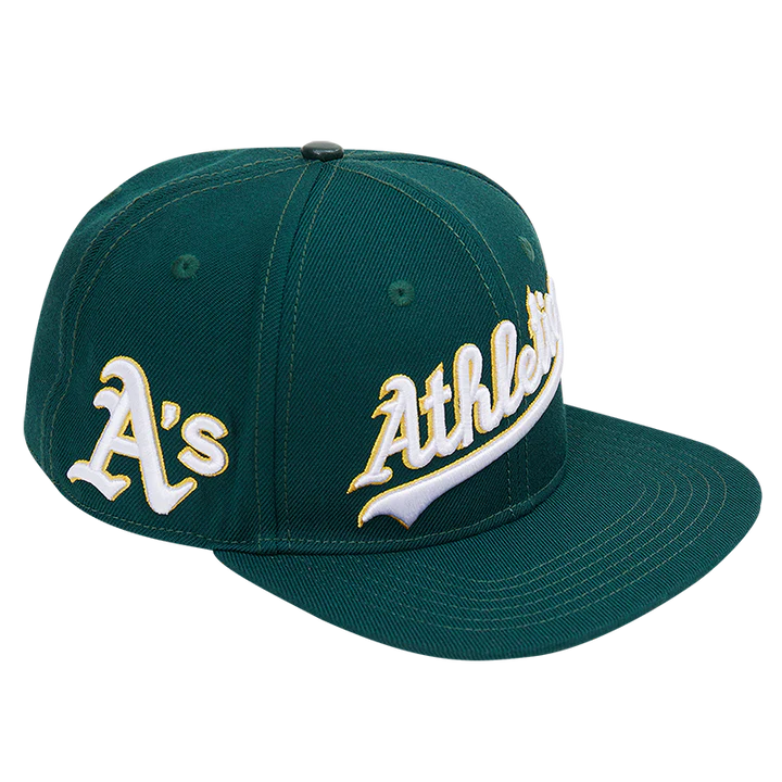 Pro Standard Oakland Athletics Wordmark Snapback Hat (Dark Green) LOA731738