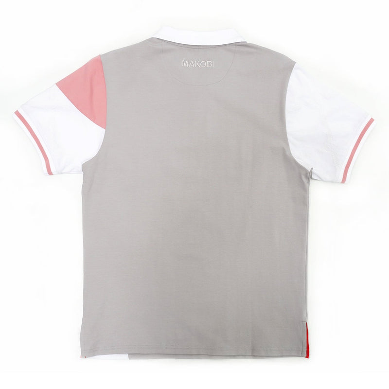 Makobi 'Monogram' Polo Shirt (White/Gray) M201 - Fresh N Fitted Inc