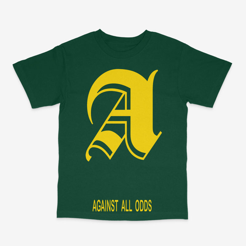 Against All Odds 'Big A' Tee In (Forest Green) - Fresh N Fitted Inc