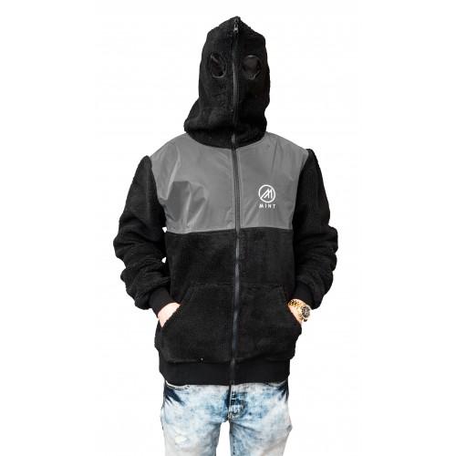 Mint 3M Reflective Full-Zip Sherpa Jacket (Black) - Fresh N Fitted Inc