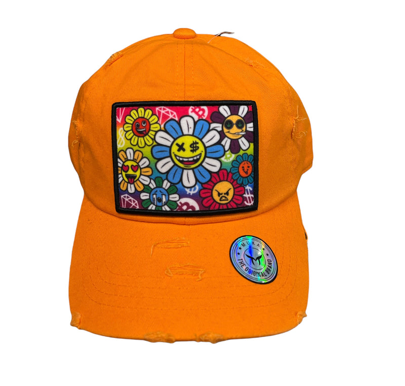 'Flower Party' Dad Hat (Orange) MUD2170 - Fresh N Fitted Inc