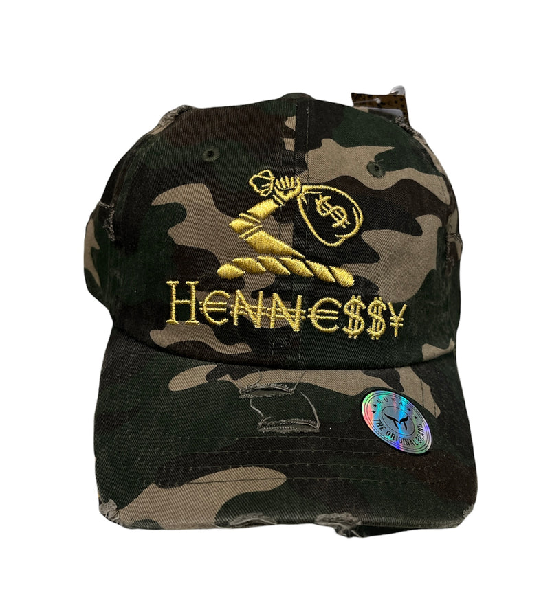 'HENNE$$Y' Dad Hat (Camo) MUD2124 - Fresh N Fitted Inc
