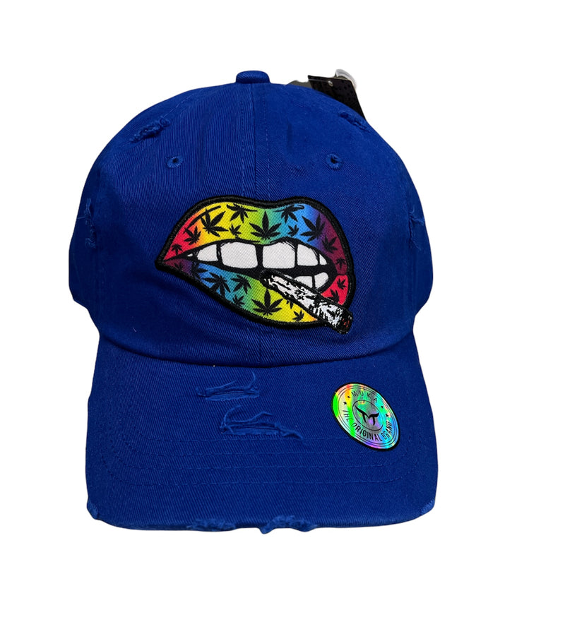 'Rainbow Lips' Dad Hat (Royal) MUD2177 - Fresh N Fitted Inc