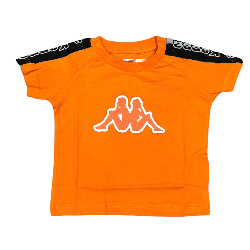 Kappa Kids 'Logo Tape Davirec' T-Shirt (Orange/Black) 331B8EW