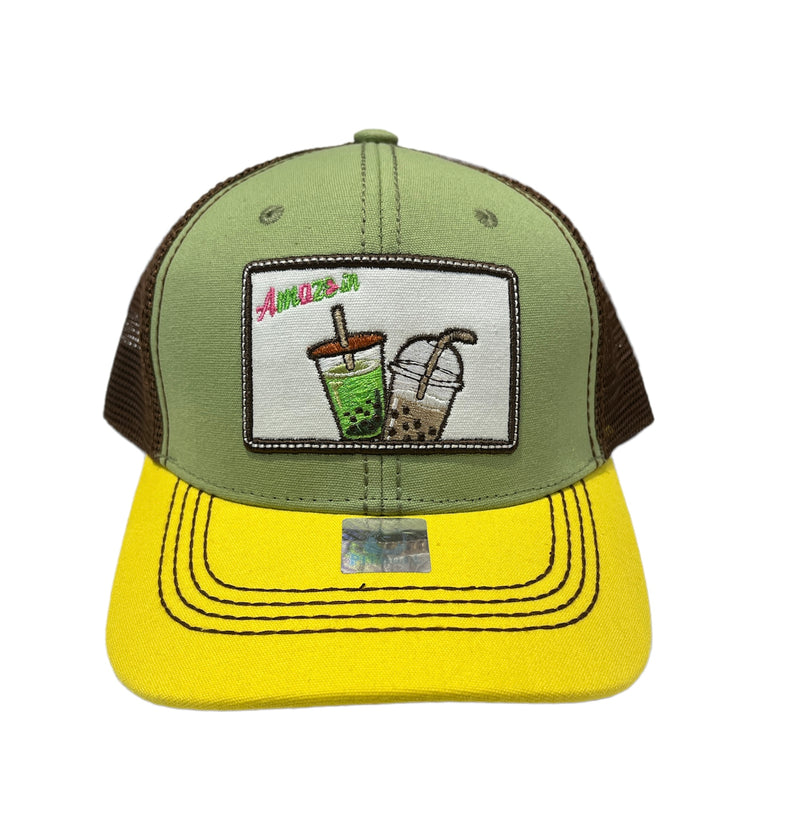 Pitbull Amaze In Life 'Boba1 Patch' Trucker Hat (Lime/Brown/Yellow) FD2BB1LBY - Fresh N Fitted Inc