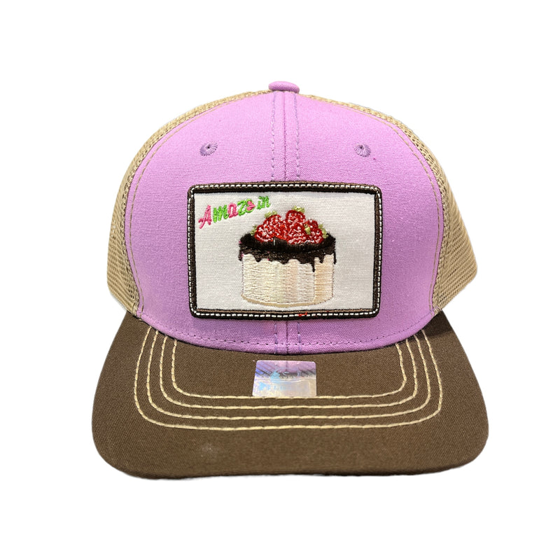 Pitbull Amaze In Life 'Cake7 Patch' Trucker Hat (Lavender/Brown/Khaki) FD2CK7LKB - Fresh N Fitted Inc