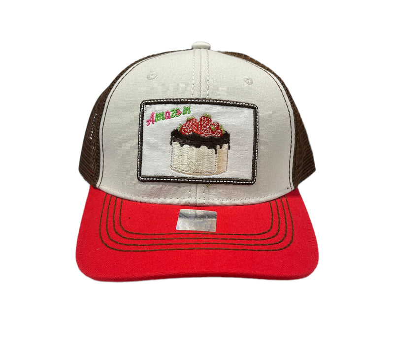 Pitbull Amaze In Life 'Cake7 Patch' Trucker Hat (Stone/Brown/Red) FD2CK7SBR - Fresh N Fitted Inc