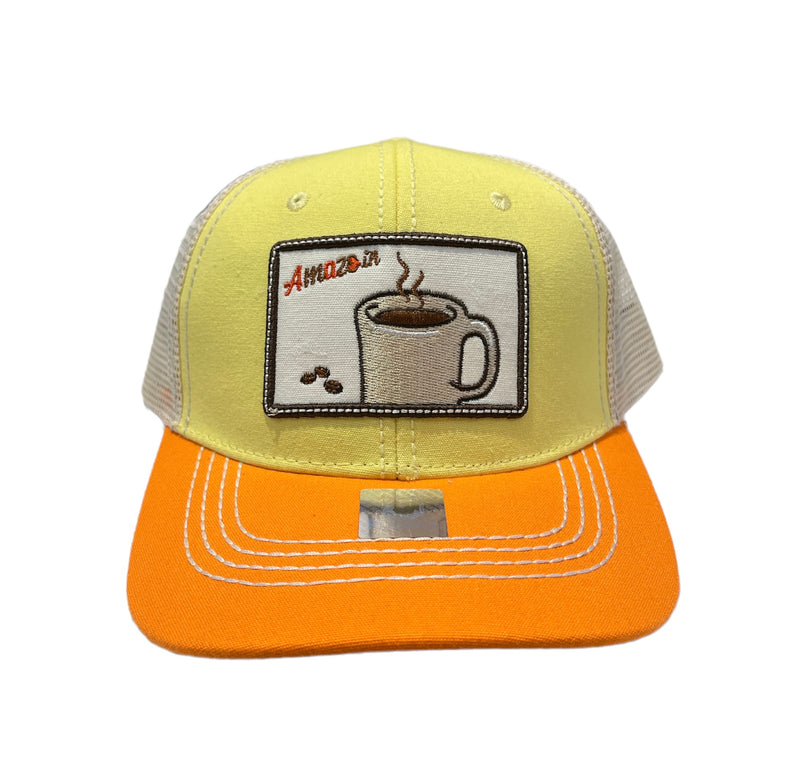 Pitbull Amaze In Life 'Coffee Patch' Trucker Hat (Lemon/Cream/Orange) FD2CFELCO - Fresh N Fitted Inc