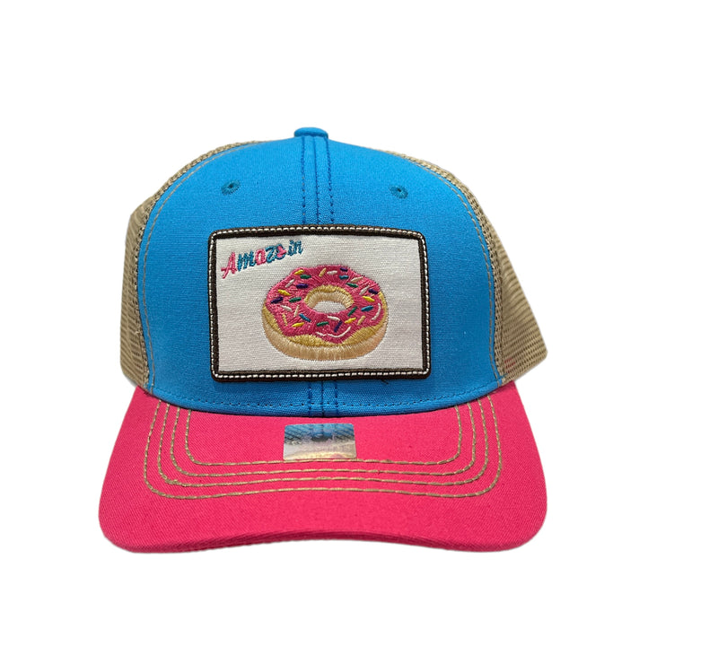 Pitbull Amaze In Life 'Donut1 Patch' Trucker Hat (Blue/Khaki/H.Pink) FD2DN1BKH - Fresh N Fitted Inc