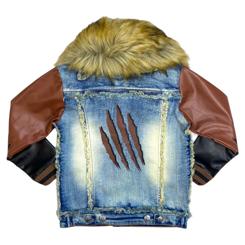 Elite Denim Kids Denim Jacket (Mocha) 645 T1-JR K/YB - Fresh N Fitted Inc