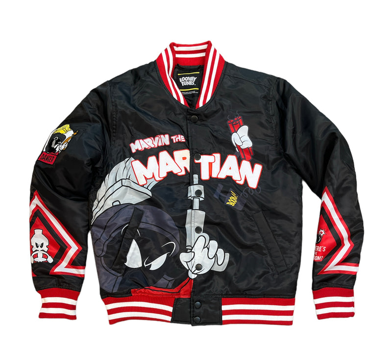 Southpole x Looney Tunes 'Marvin The Martian' Satin Jacket (Black) 22391-W5165 - Fresh N Fitted Inc