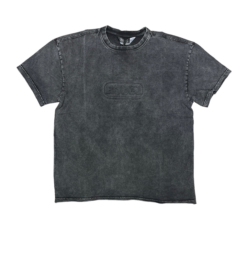 Rebel Minds 'Rebel Embossed' Acid Washed T-Shirt (Black) 631-101 - Fresh N Fitted Inc