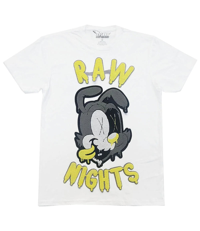 Rawyalty "Raw Nights Yellow" T-Shirt (White) - Fresh N Fitted Inc