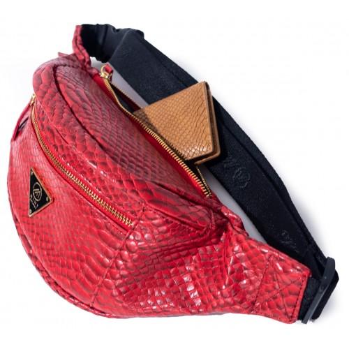 Mint Python Fanny Pack (Red) - Fresh N Fitted Inc