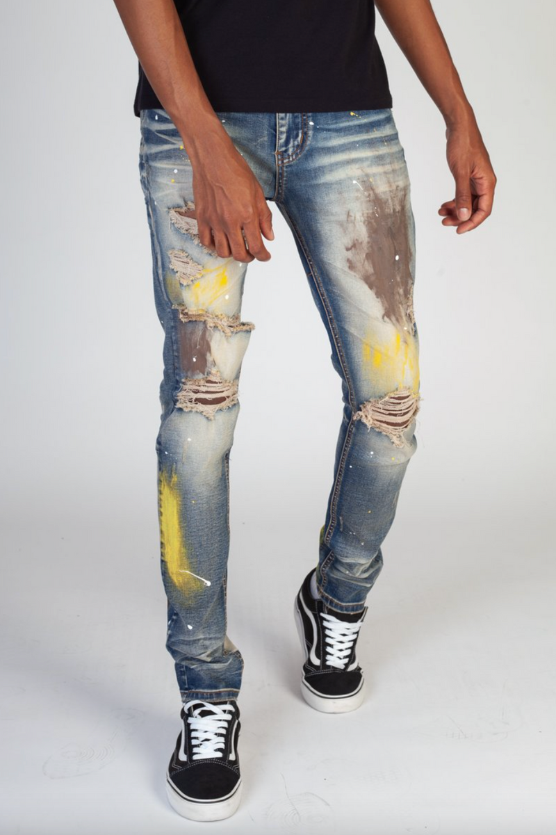 KDNK Multi-Painted Denim (Blue) KND4299 - Fresh N Fitted Inc