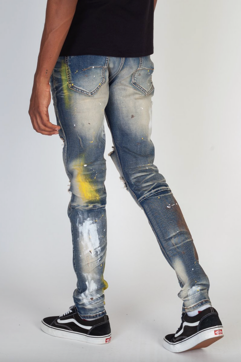 KDNK Multi-Painted Denim (Blue) KND4299 - Fresh N Fitted Inc