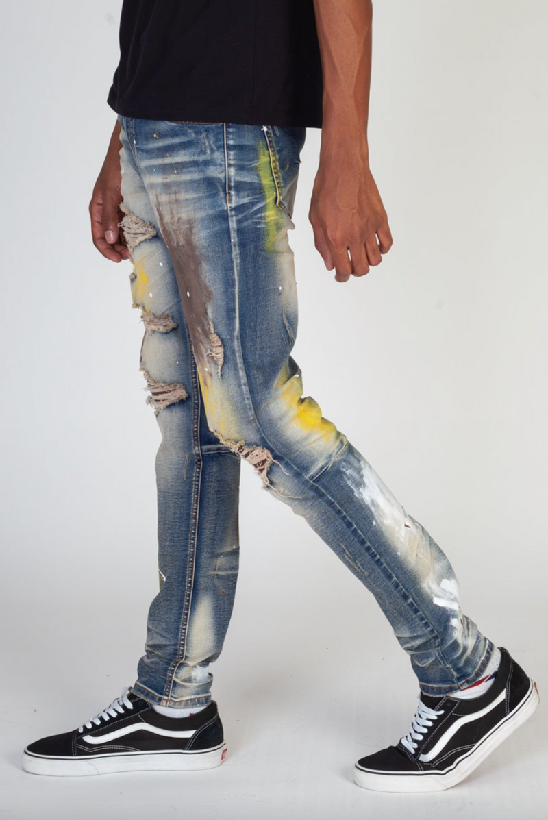 KDNK Multi-Painted Denim (Blue) KND4299 - Fresh N Fitted Inc