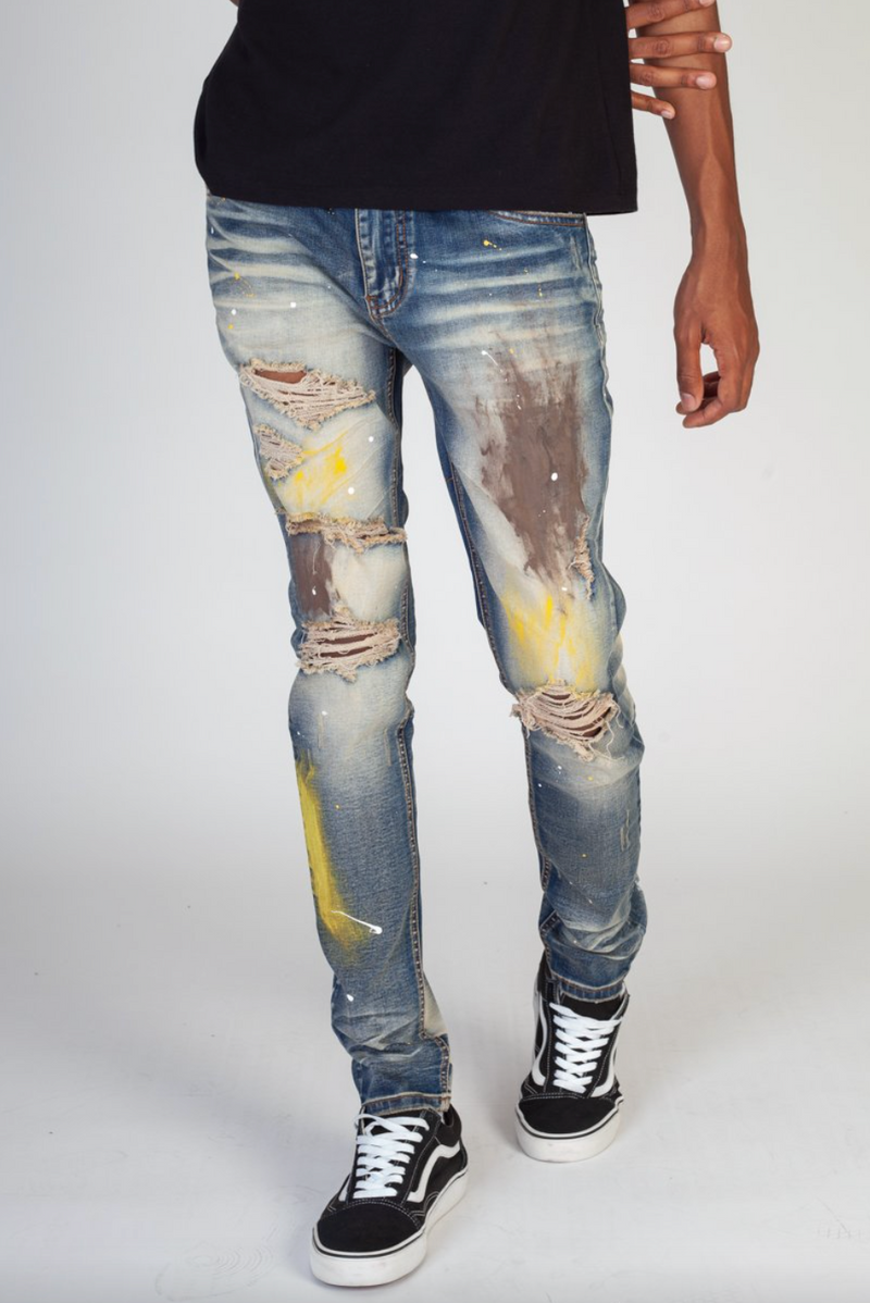 KDNK Multi-Painted Denim (Blue) KND4299 - Fresh N Fitted Inc