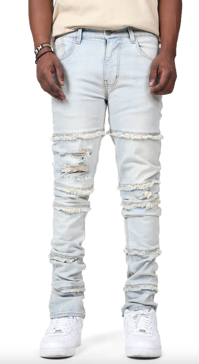 KDNK 'Panelled' Stacked Jeans (Blue) KND4451 - Fresh N Fitted Inc