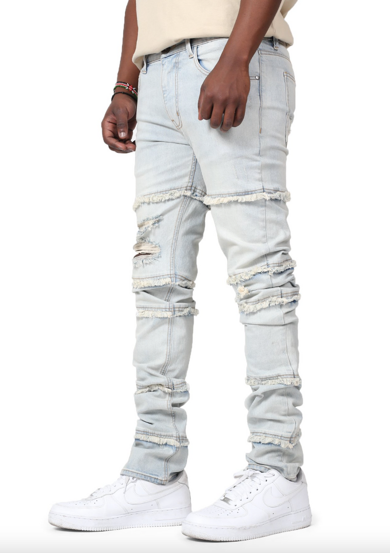 KDNK 'Panelled' Stacked Jeans (Blue) KND4451 - Fresh N Fitted Inc