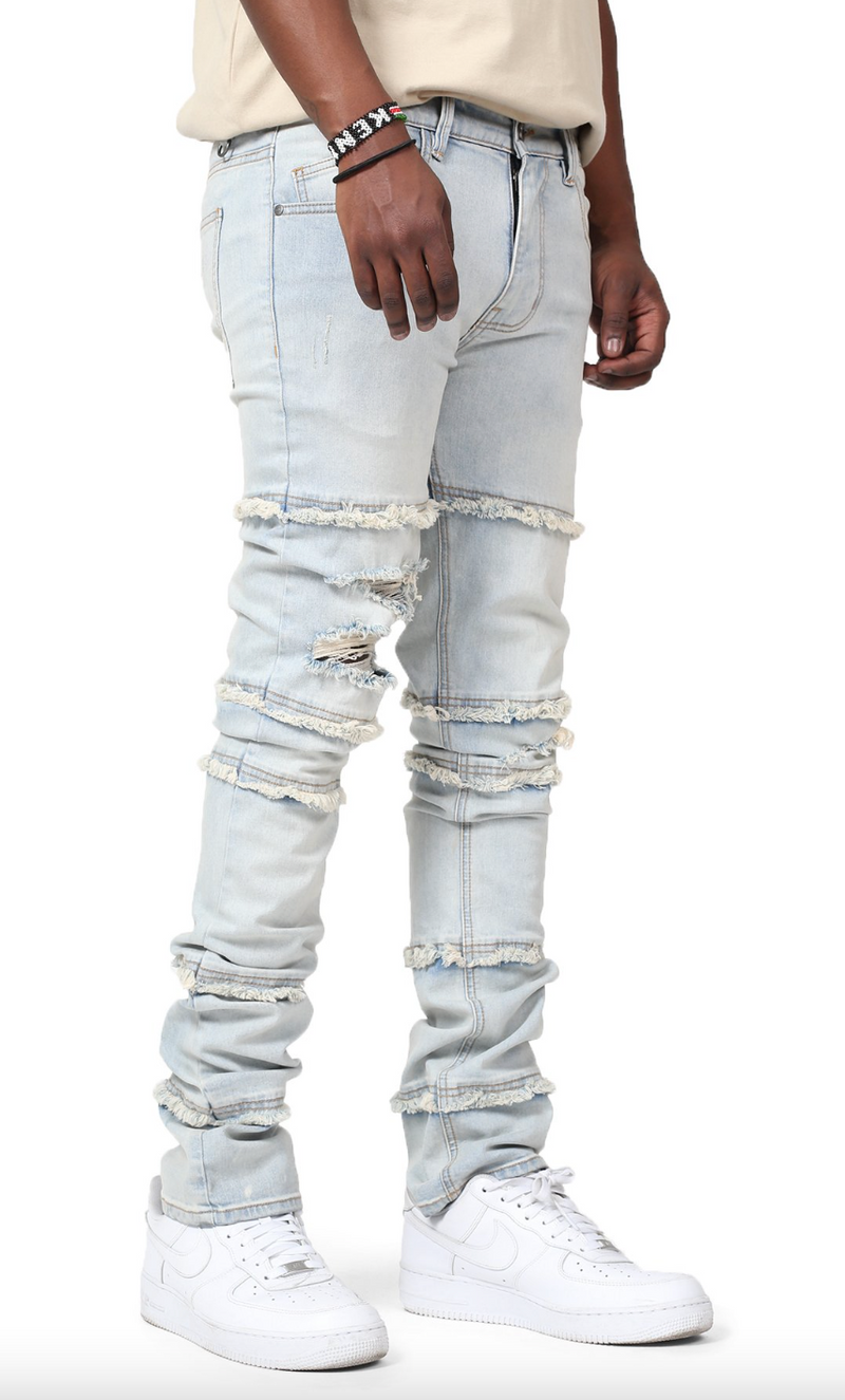 KDNK 'Panelled' Stacked Jeans (Blue) KND4451 - Fresh N Fitted Inc