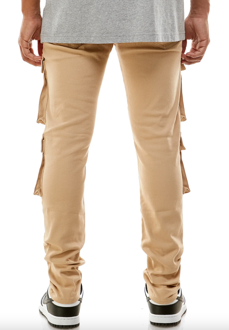 KDNK Zipped Quad Cargo Pants (Khaki) KNB3224 - Fresh N Fitted Inc