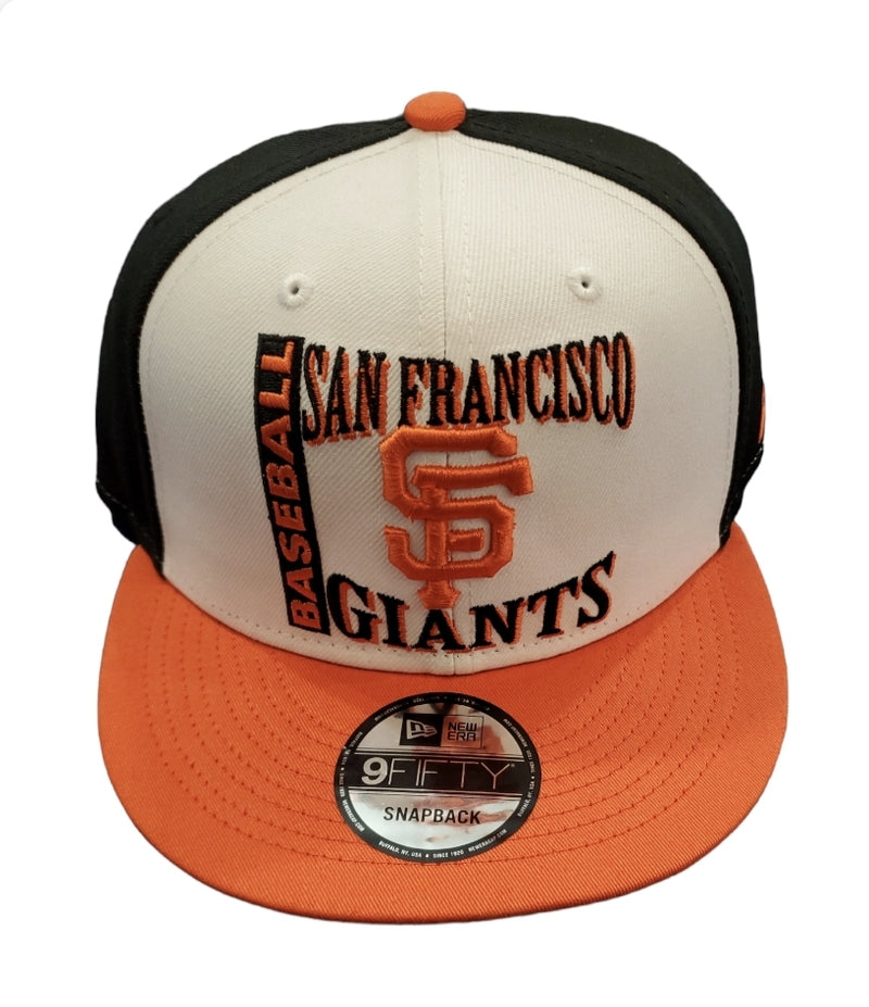 NEW ERA 'San Francisco Giants' 9Fifty Snap Back Hat With Grey Under Brim (Black/White/Orange) - Fresh N Fitted Inc