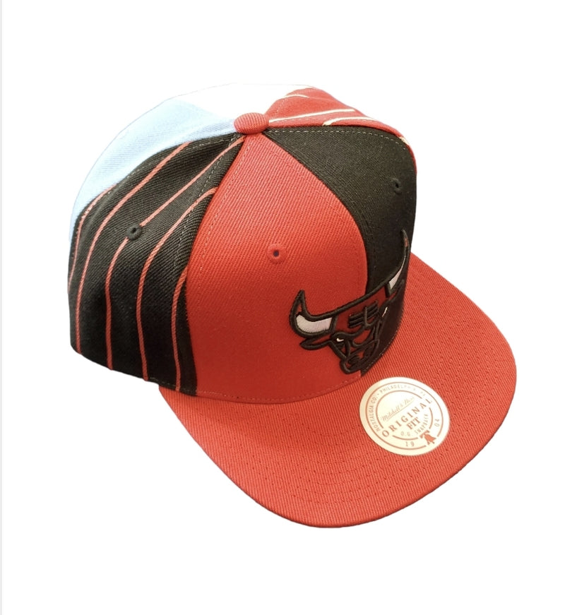 Mitchell & Ness 'Chicago Bulls What The Pinstripe' Snap Back (Red) FC20083 - Fresh N Fitted Inc