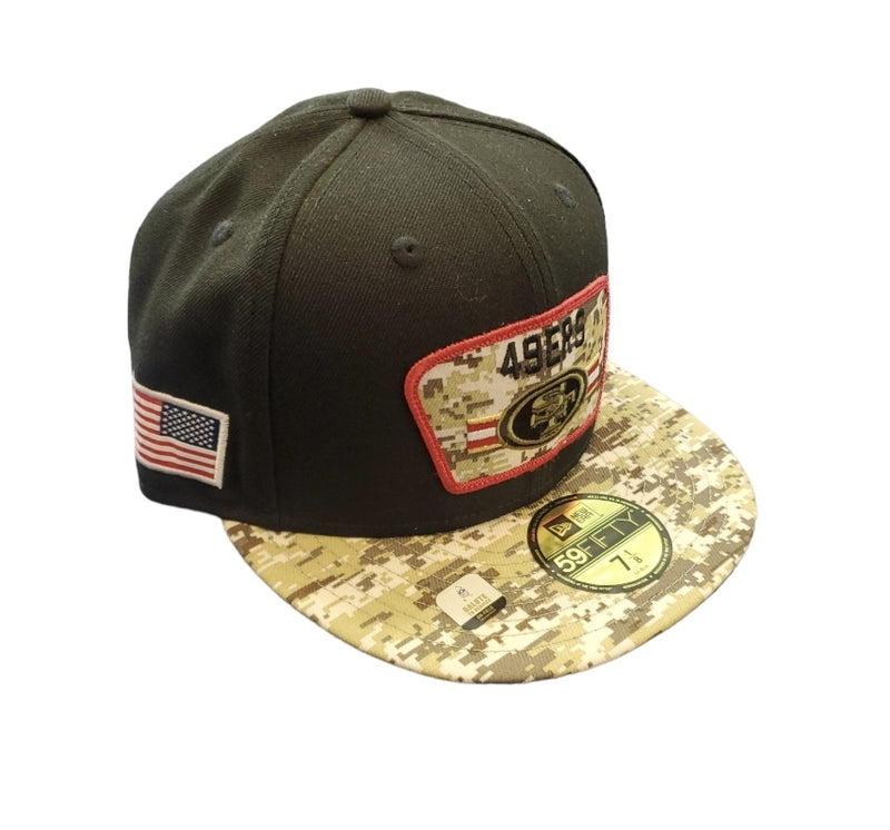 NEW ERA 59Fifty ‘San Francisco 49ers Salute To Service' Fitted (Black/Camo) - Fresh N Fitted Inc