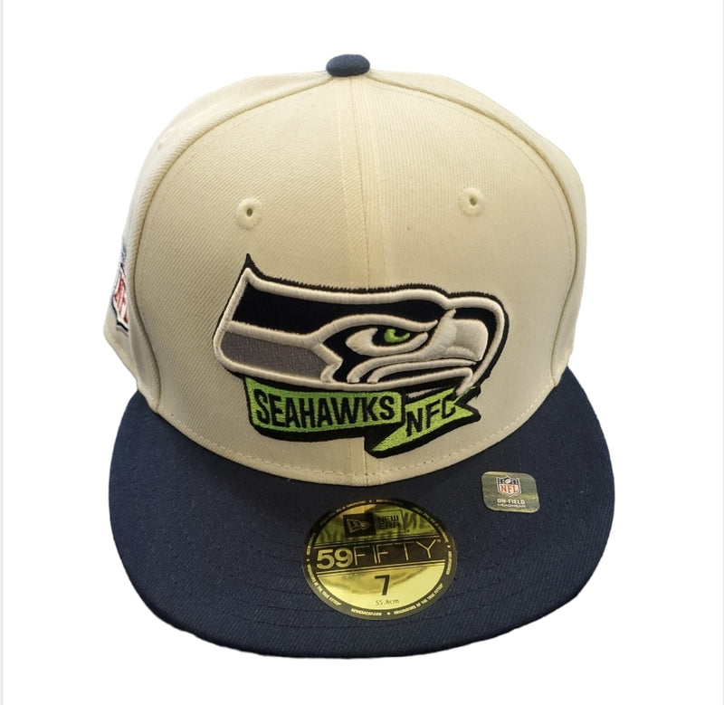 NEW ERA 59Fifty 'Seattle Seahawks NFC' Fitted (Cream/Navy) - Fresh N Fitted Inc