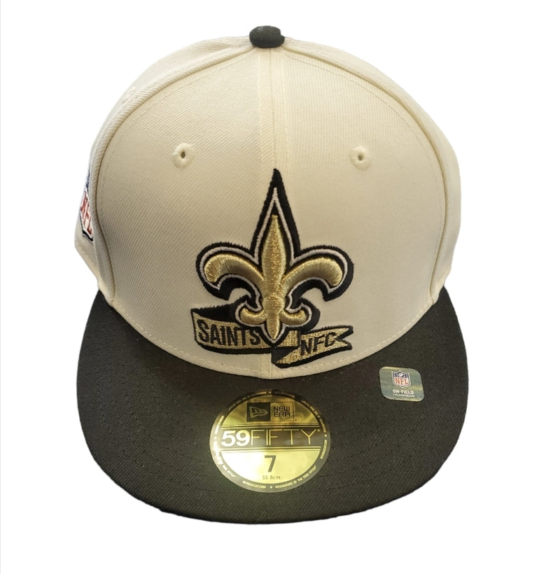 NEW ERA 59Fifty 'New Orleans Saints NFC' Fitted (Cream/Black/Gold) - Fresh N Fitted Inc