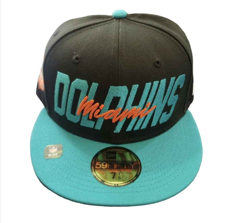 NEW ERA 59Fifty 'Miami Dolphins' Fitted (Black/Aqua/Orange) - Fresh N Fitted Inc